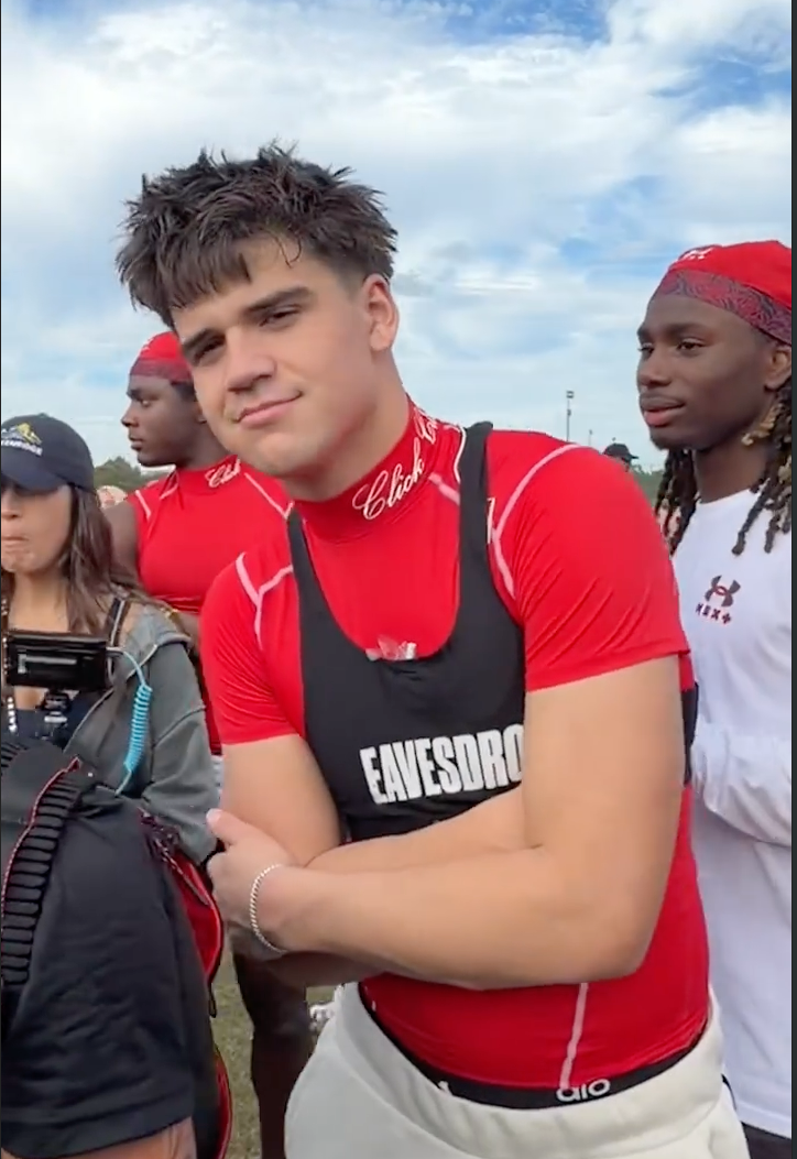 Athlete wearing an Eavesdrop mic’d-up vest
